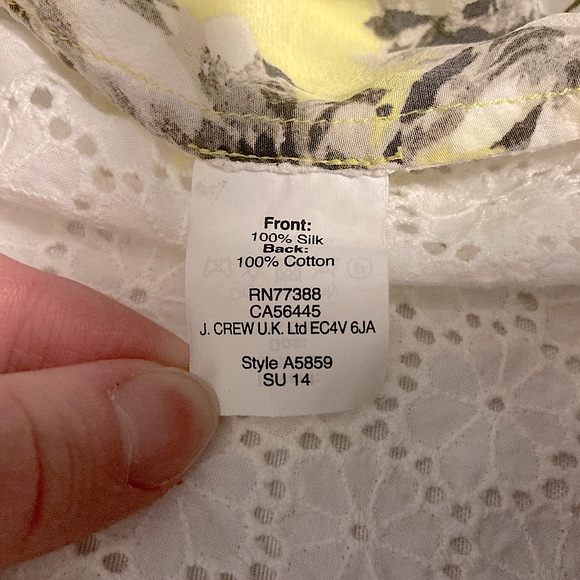 ⭐️ J Crew Silk And Cotton Floral Tank Top Size 6 - Picture 6 of 9